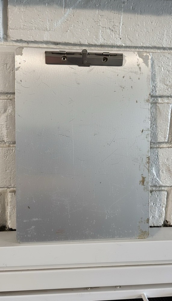 METAL Auction CLIPBOARD STORAGE Aluminum Auctioneers Ticket Writter Pad boad