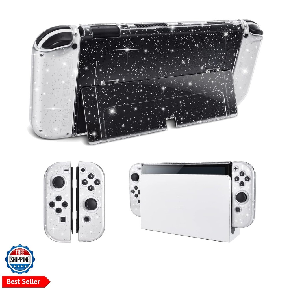 Protective Glitter Case Compatible with Switch OLED Console - Updated Version...