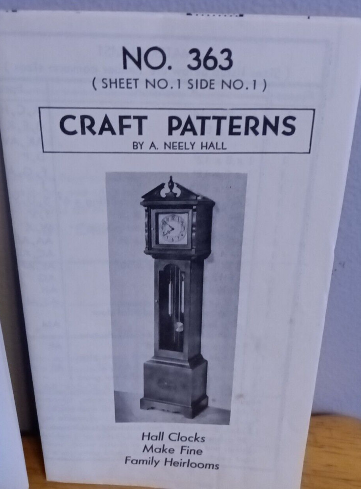 A Neely Hall No 363 Hall Clock Craft Patterns Studio 1963 Vintage Craft Patterns