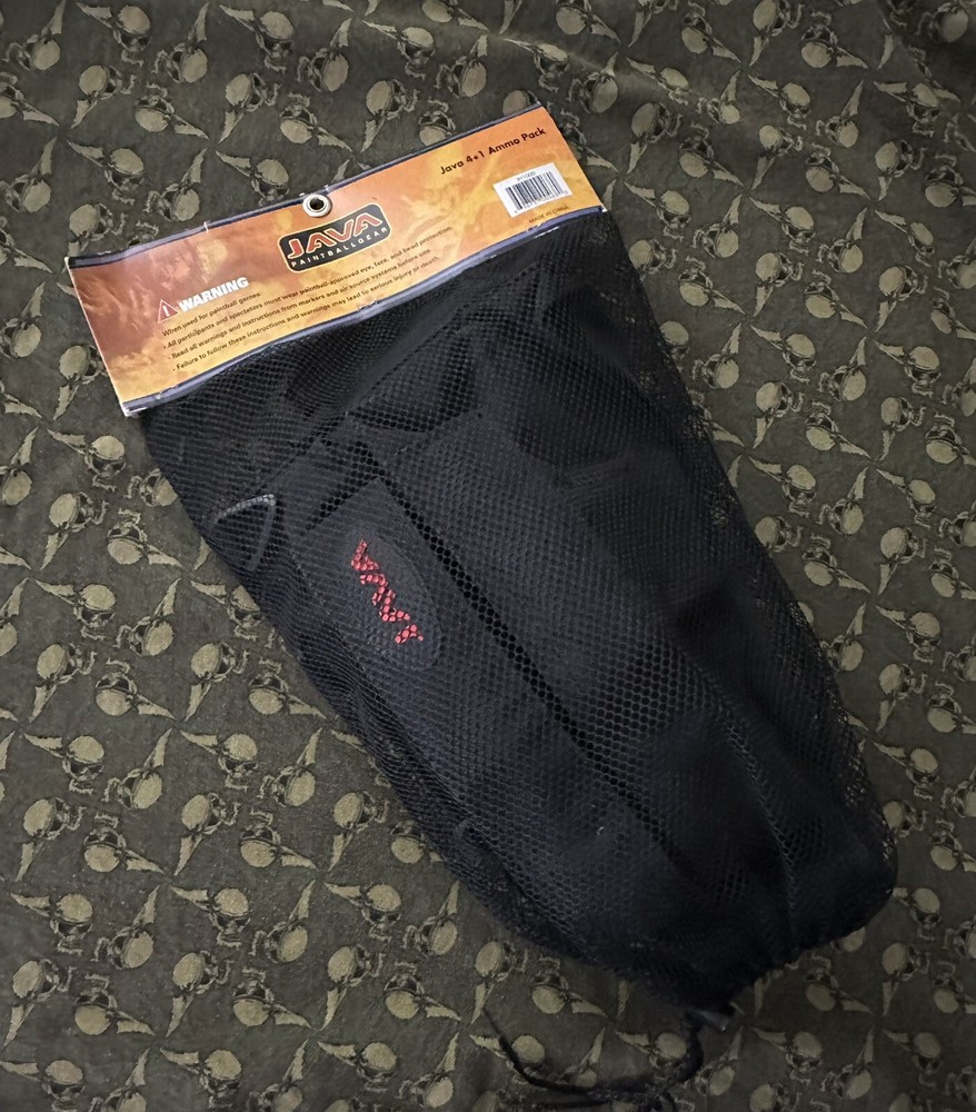 Kingman JAVA Paintball 4+1 Ammo Pod Pack Black Harness Adjustable Belt