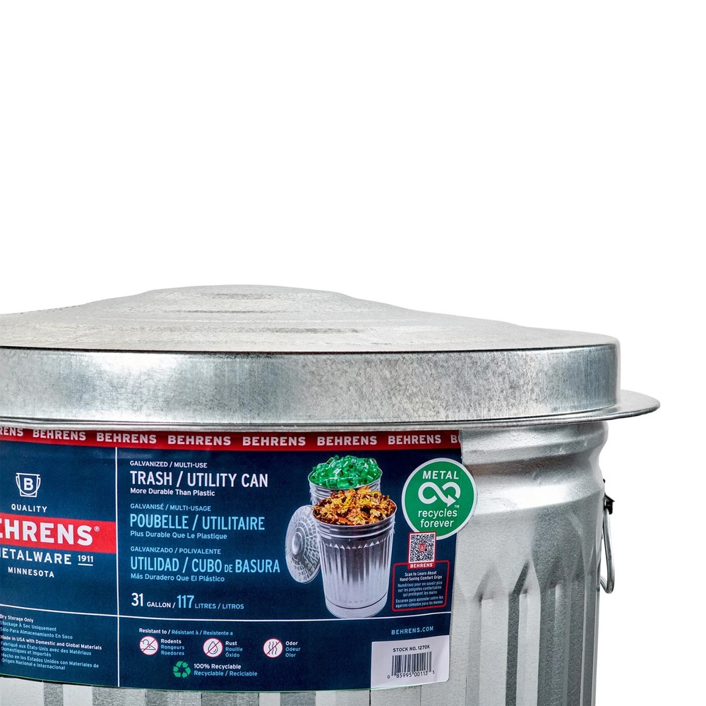 Behrens 31-Gallon Steel Trash Can