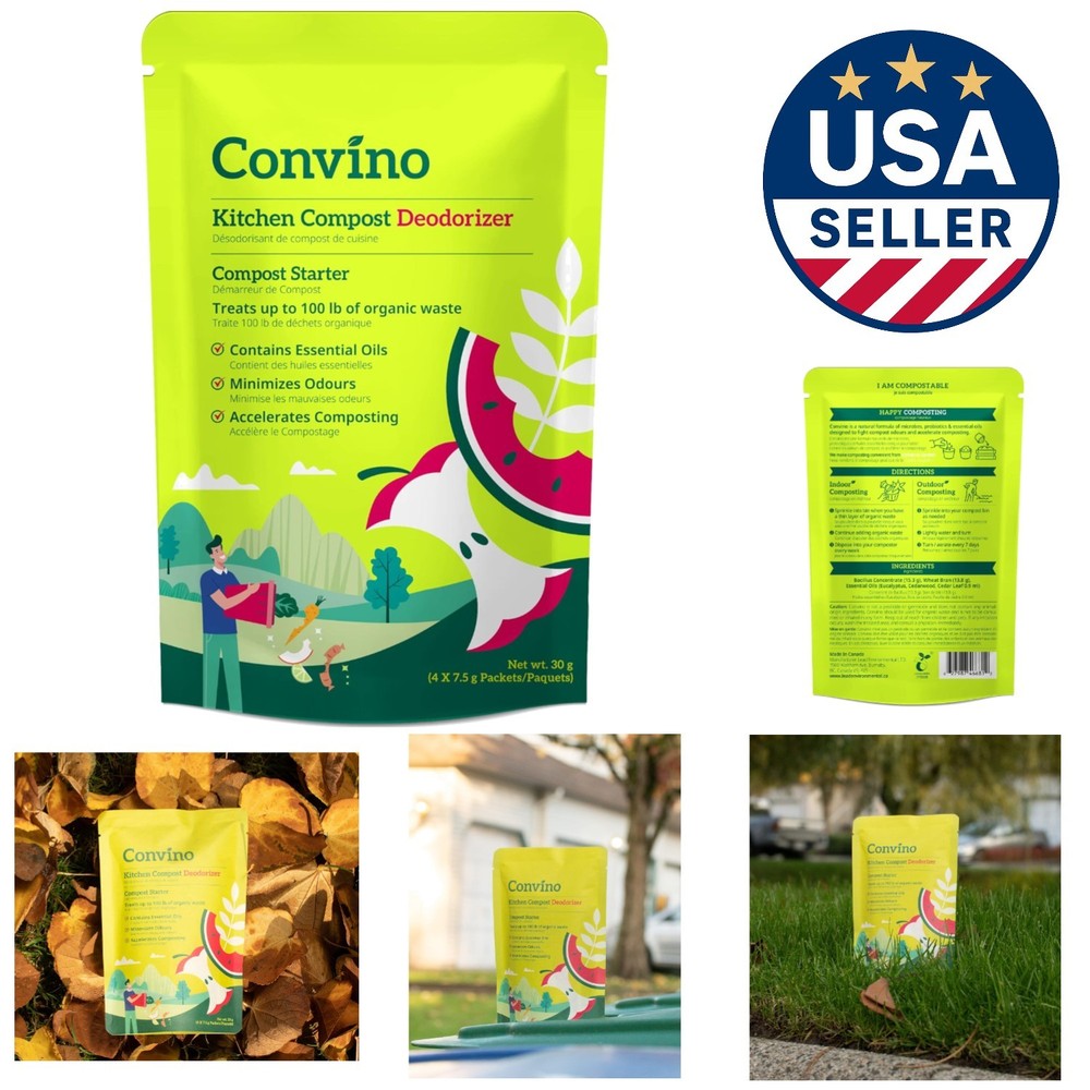 Natural Compost Starter & Odor Control - 4 Packets for Efficient Composting