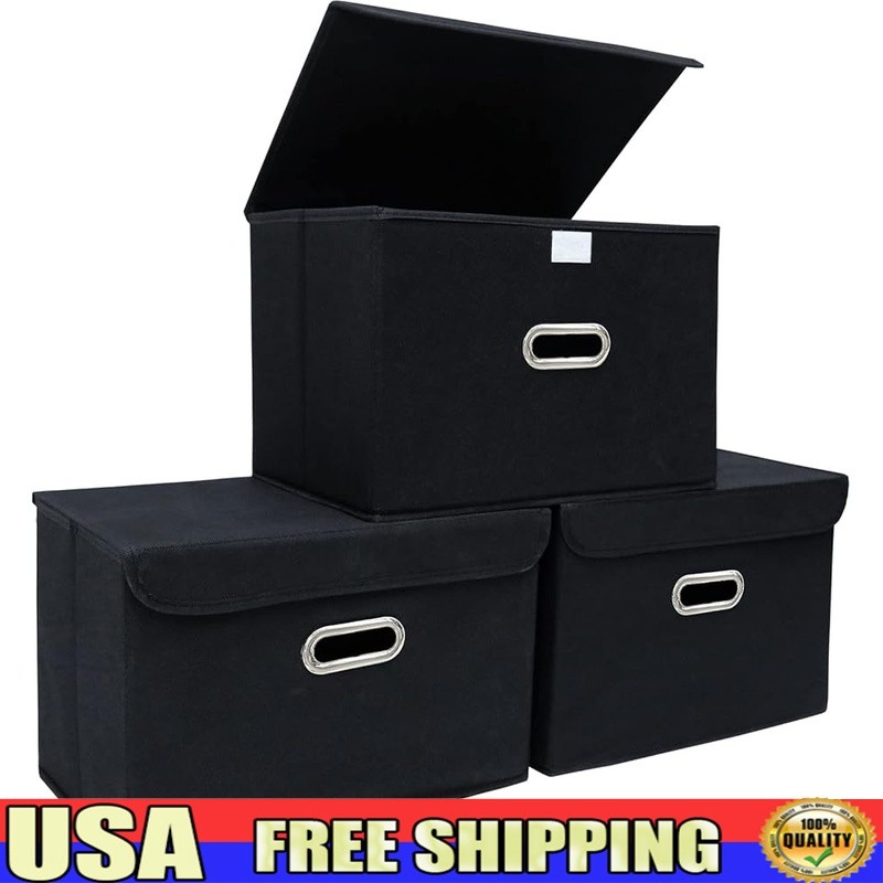 Foldable Storage Bins Durable Non-Woven Fabric Organizer Dustproof Space Saving