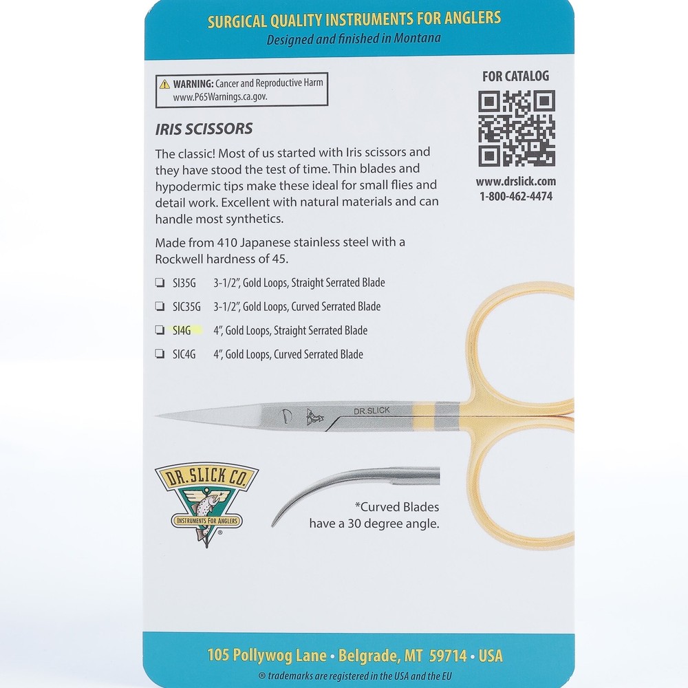 Dr. Slick Iris Scissors - 4 inch - Straight