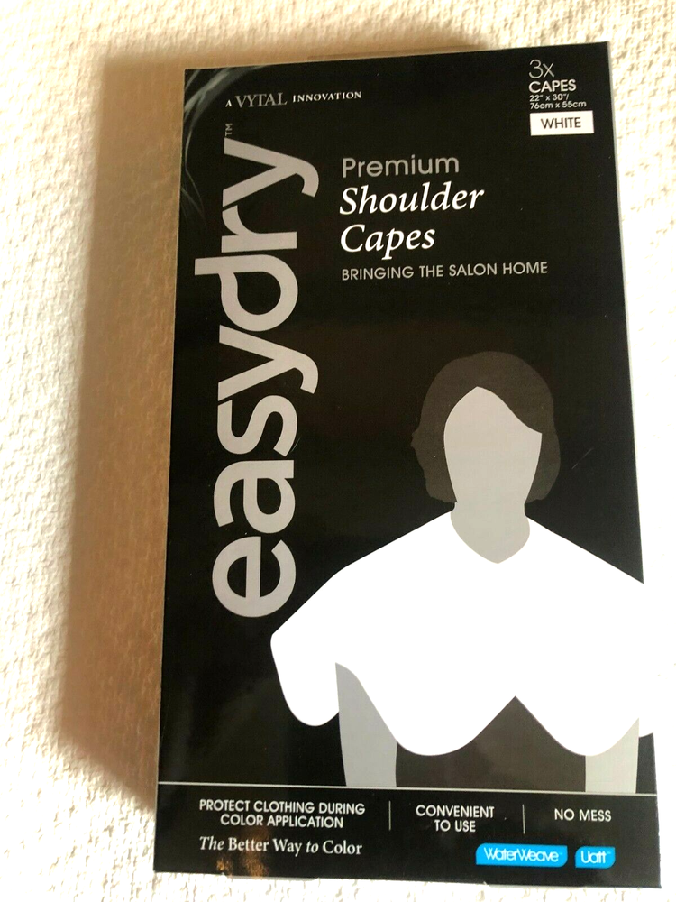 Easydry Premium Shoulder Capes, 22" x 30", 3 Count- White