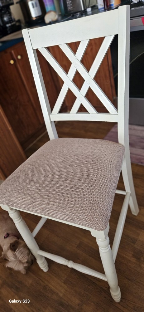 White Square Dining Table Tile Top, Storage Shelf, 4 Chairs Fabric  Upholstery