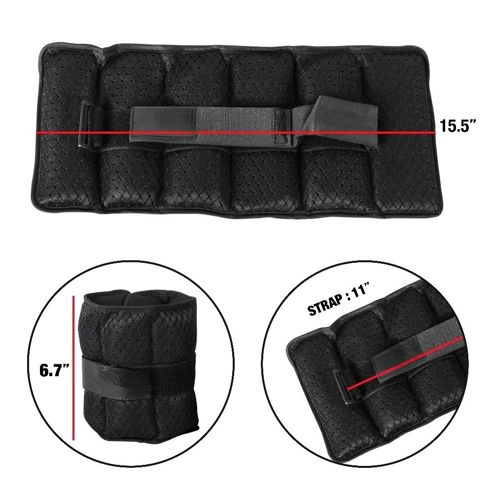 Unisex Adjustable Wrist/Ankle Weights, 5-Pound Pair
