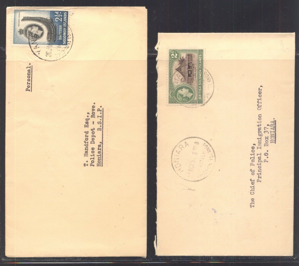 Solomon  Islands   2  nice covers  to Police     MS0925