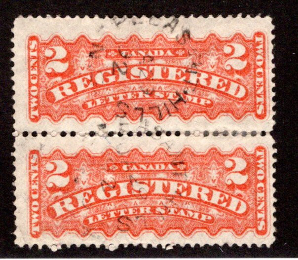 F1, 2c Vert. pair, split-ring SOTN, Pleasant Hills, NS, Canada