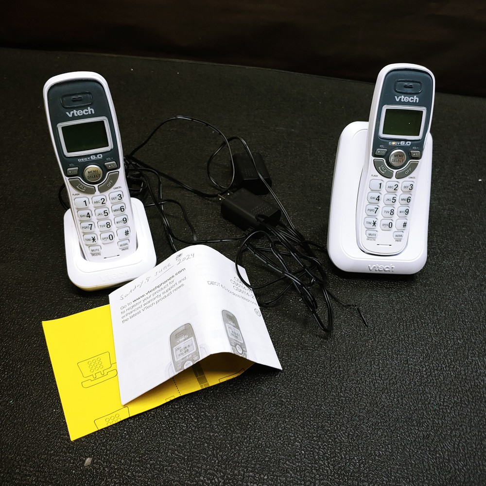Vtech DECT 6.0 2-Handset Cordless Phone System - White (CS6114-2)™