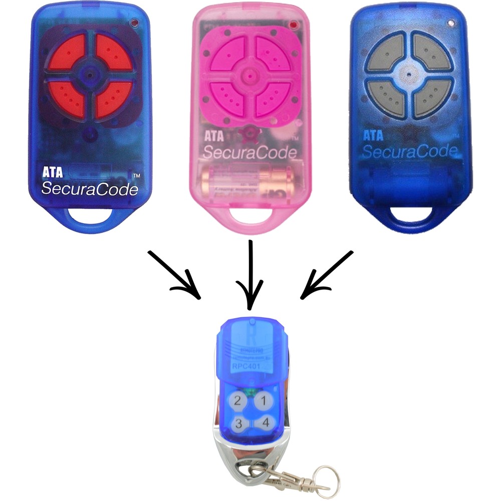 ATA garage/gate door remote control PTX-4 replacement Securacode PTX4