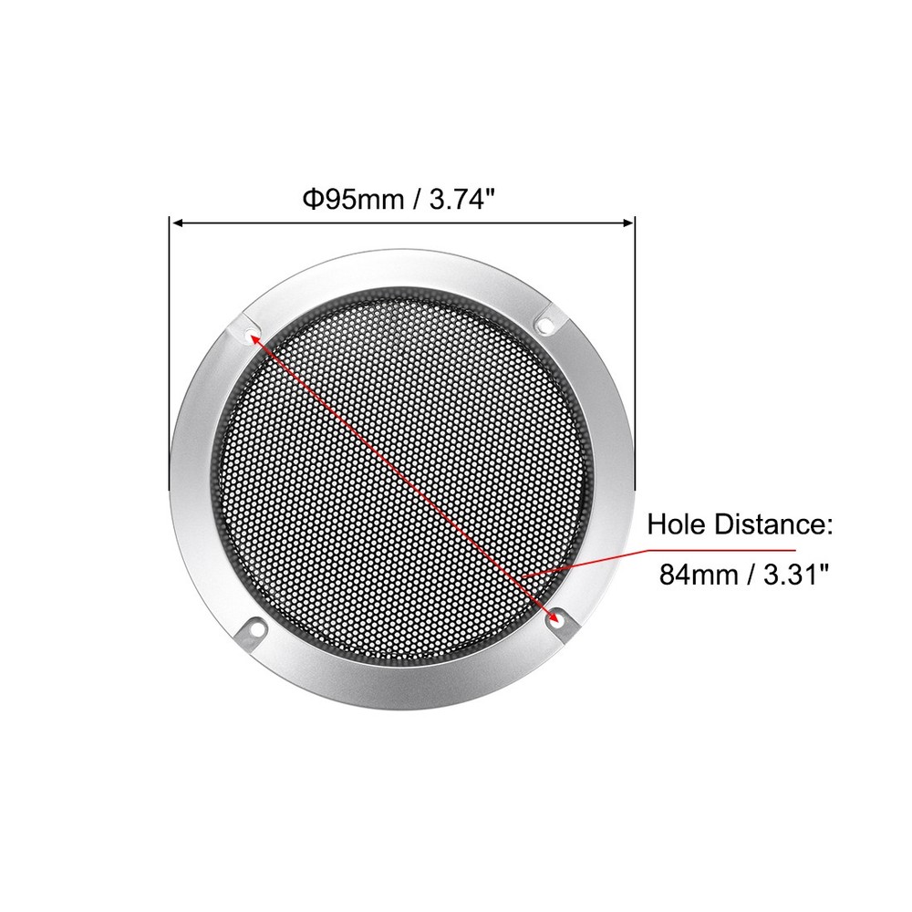 2PCS 3" Speaker Grill Silver