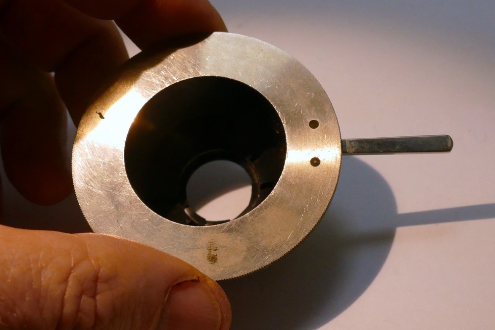 Microscope condenser brass antique 17mm ID opening in the front