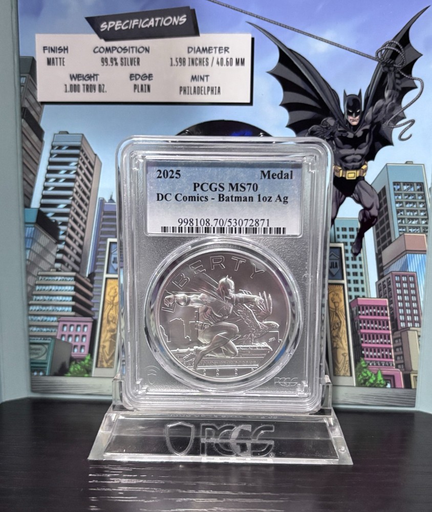 2025 Silver DC Comics Batman Medal PCGS MS70