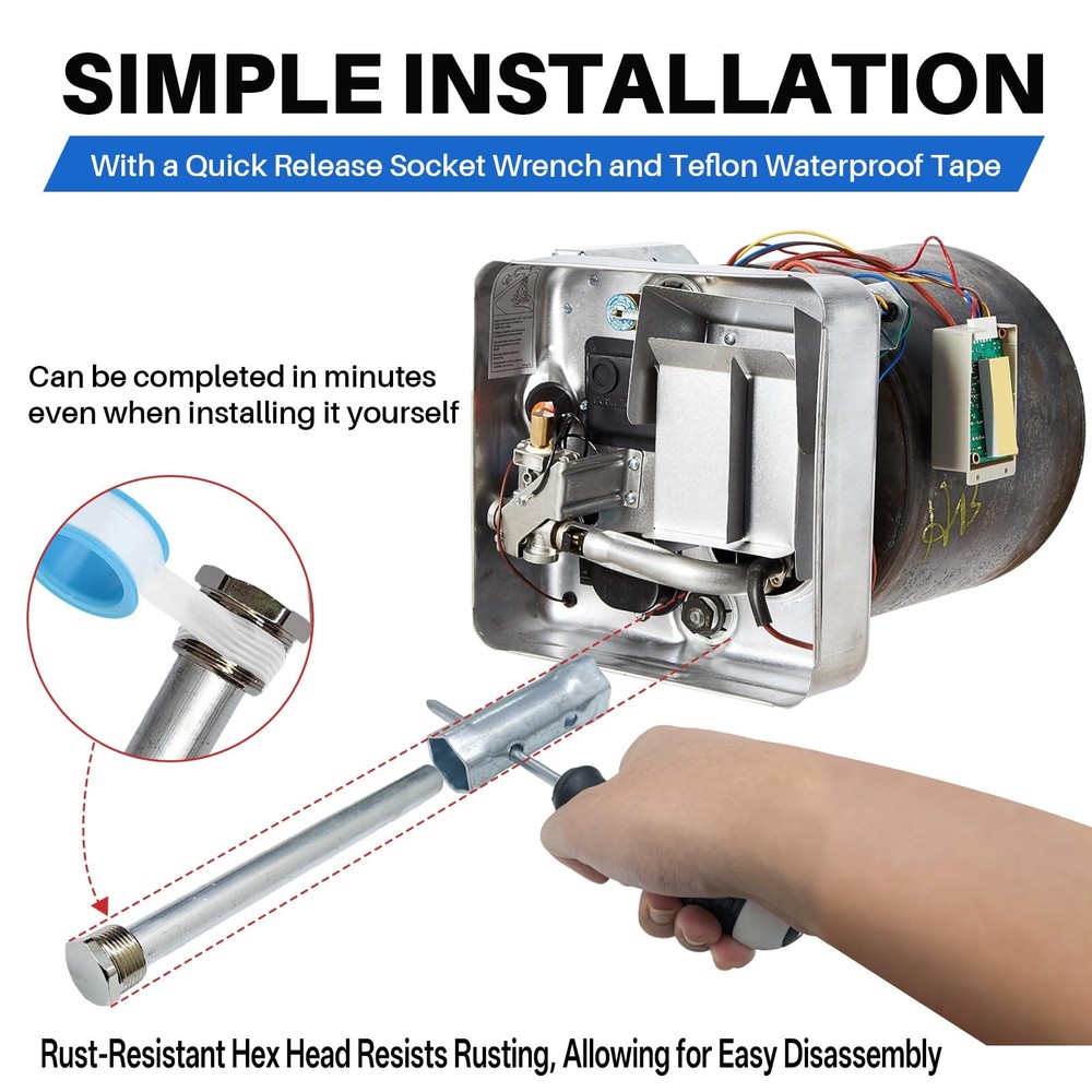 RV Water Heater Magnesium Anode Rods 9.25" x 3/4" NPT 2Pack for Suburban