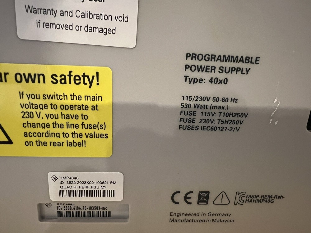 Rohde & Schwarz Programmable Power Supply - #HMP4040 with H720 Dual Interface