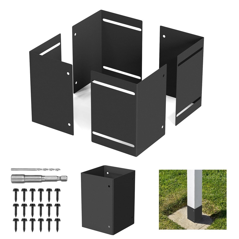 Adjustable Post Protector, 304 Stainless Steel Mailbox Post Protector, Post B...