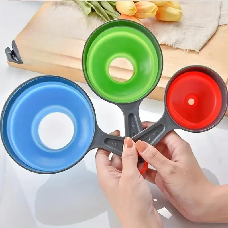 Kitchen Funnel Set Silicone Funnel for Wide Jars and Regular Jars with Filter