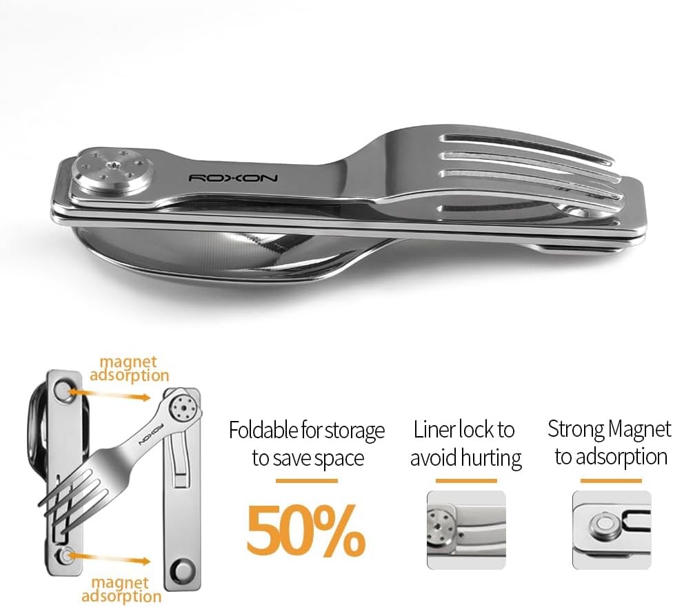 2-in-1 Folding Camping Utensil – Fork & Spoon Tool