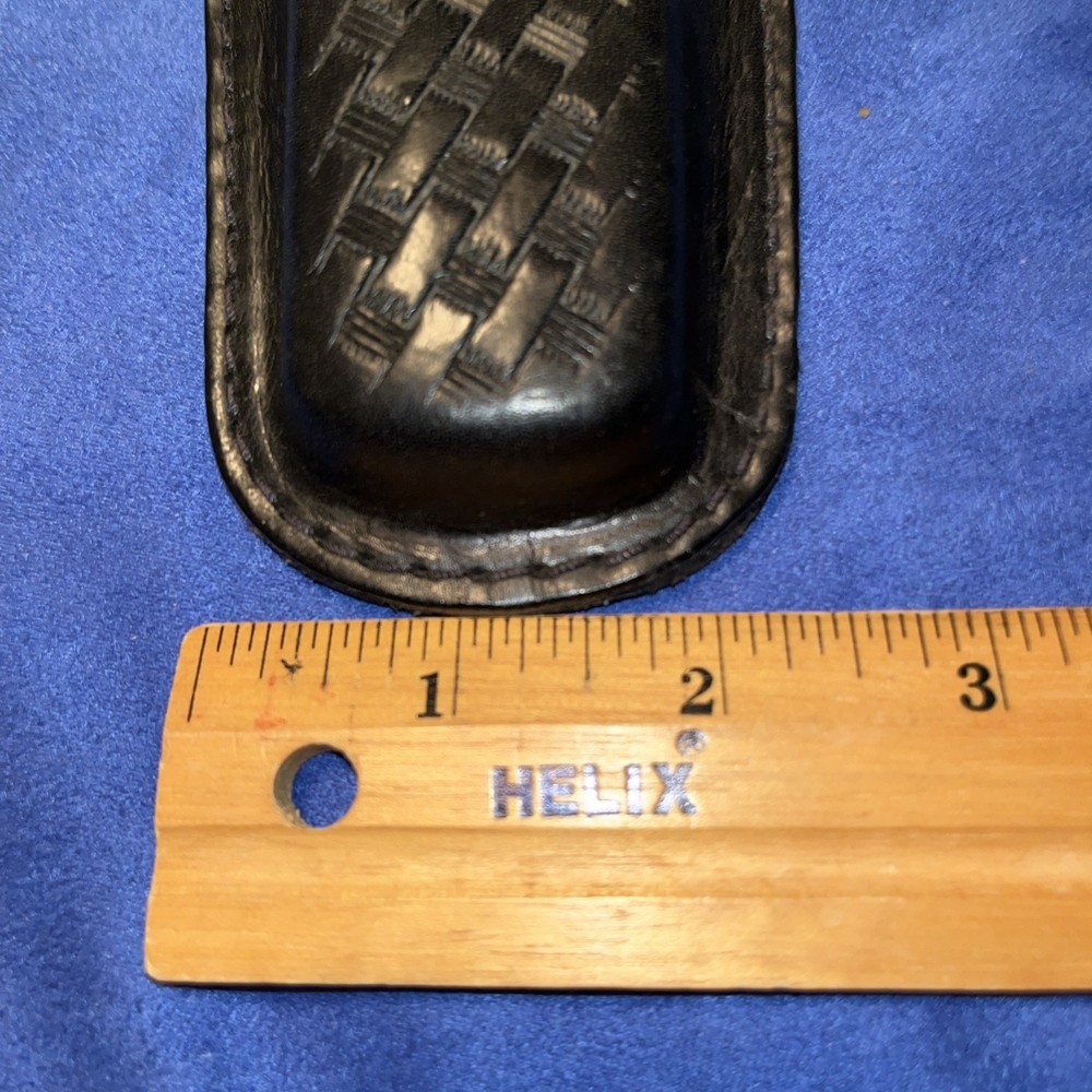 Leather Knife Sheath Case Black 5.75” Long , Belt Loop,Snap Close