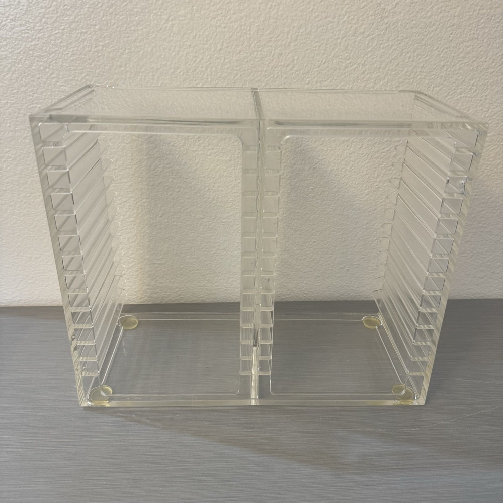 Vintage 1993 Clear Acrylic CD Holder – Stackable Media Storage organizer