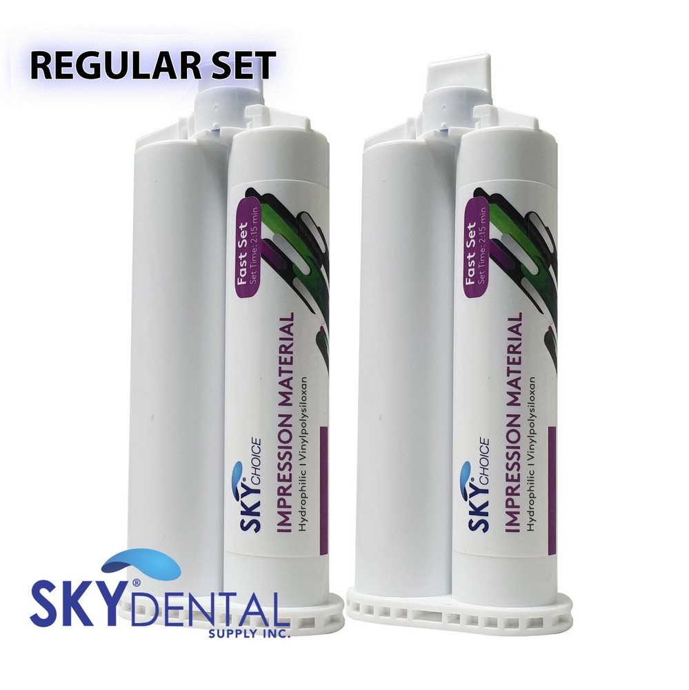 2x REGULAR SET Dental VPS Impression Material 50ml Cartridges MEDIUM LIGHT HEAVY