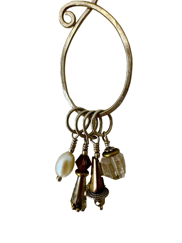 Wool & Wire Stitch Marker Necklace 36” Adjustable Crafting Sewing Fan