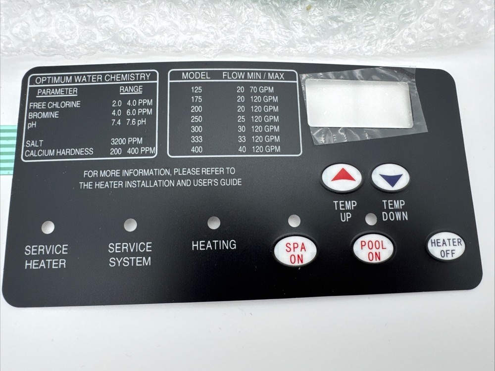 42002-0007S Pool Heater Control Board with 472610Z Switch Membrane Pad