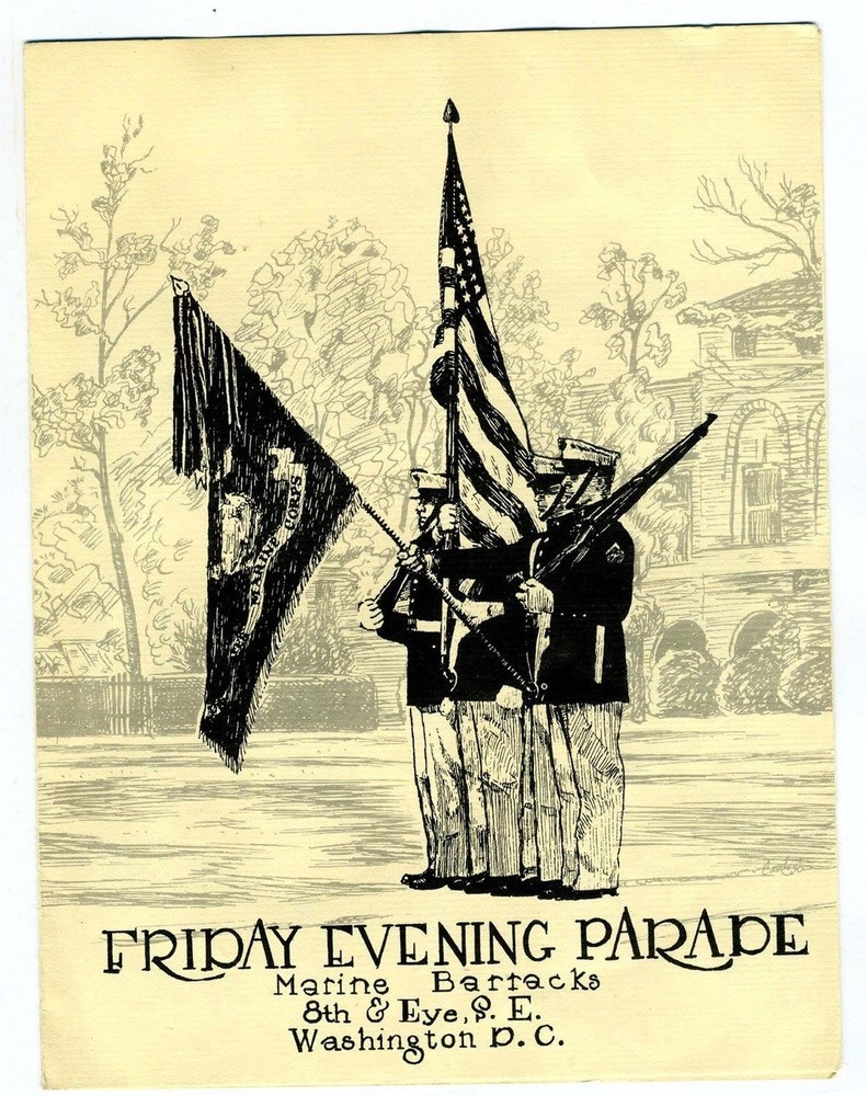 Friday Evening Parade Marine Barracks Washington DC 1963 Program Justice Clark