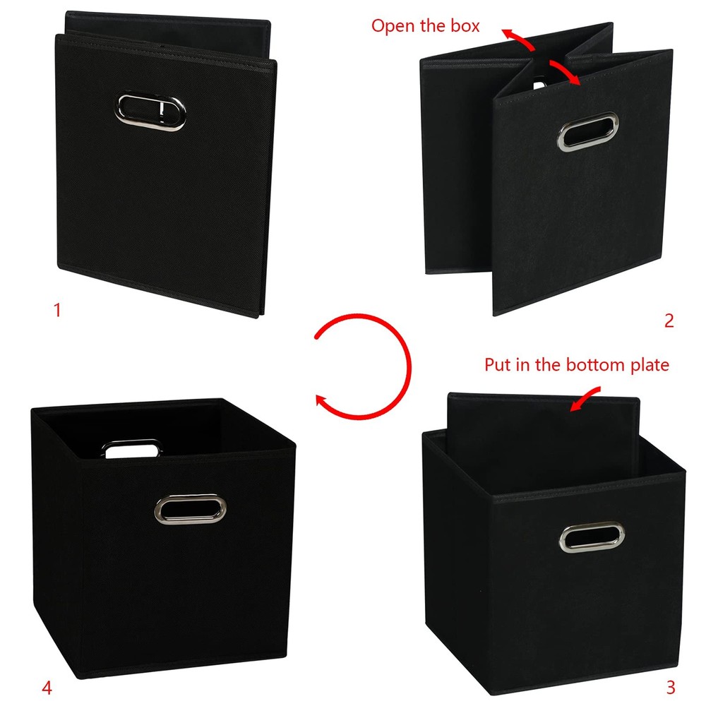 Yunkeeeper storage bins Cubes, Fabric Cube Organizer with Handle, Foldable Cu...