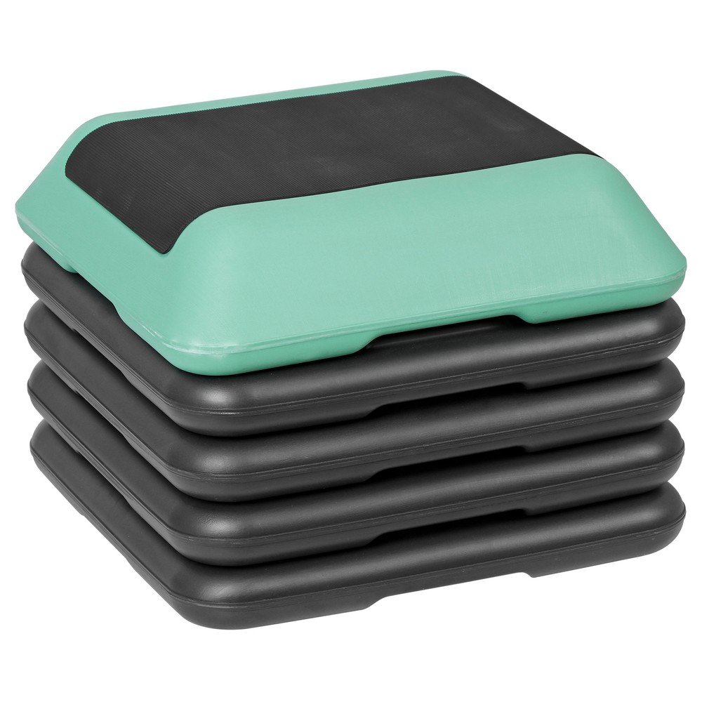 16''×16'' Exercise Aerobic Step Platform with 4 Risers Exercise Stepper Green