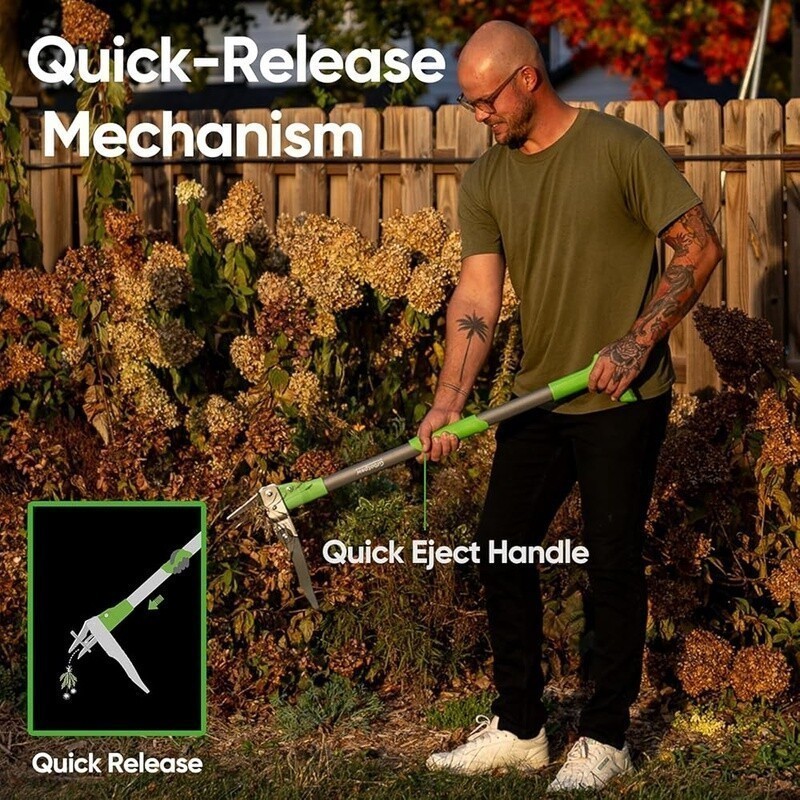 Heavy Duty Weed Puller Stand Up Dandelion Tool 40in Handle 3 Claws Garden Tool