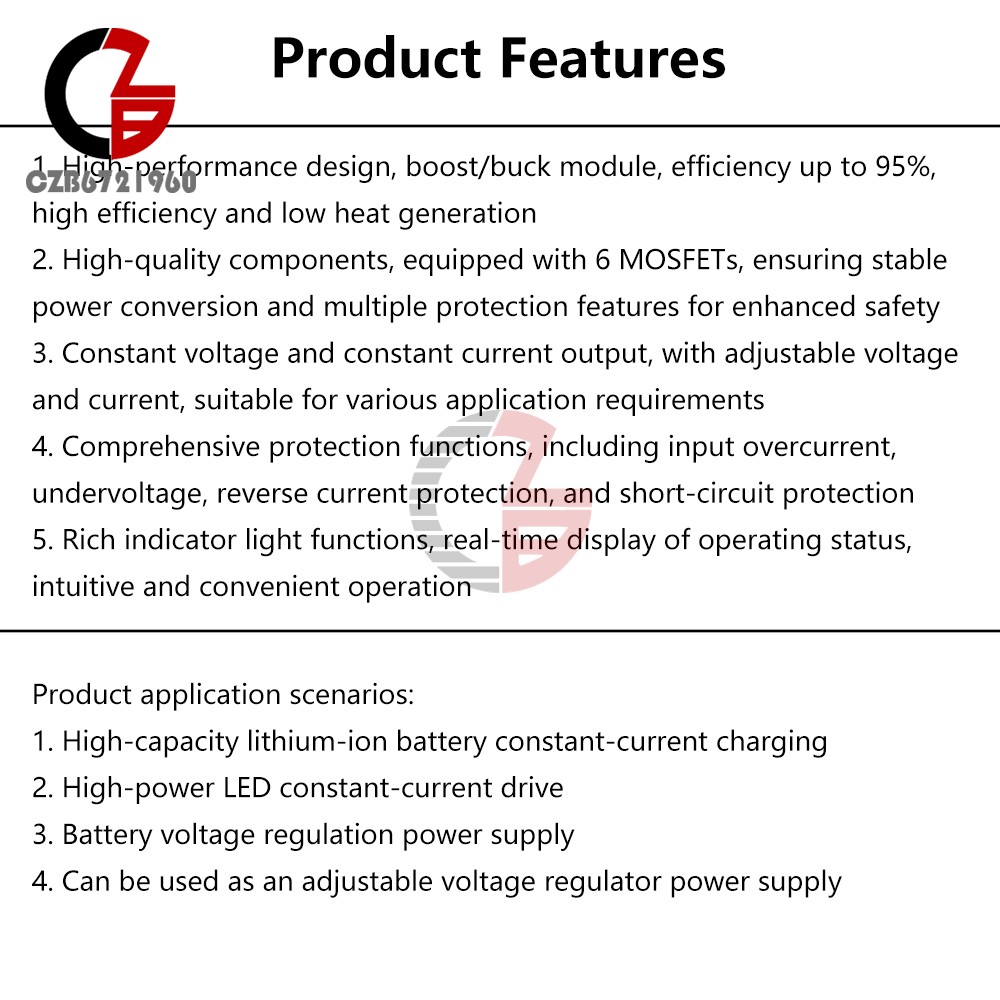 5-35V 10A DC-DC Auto Boost Buck Module CC-CV Battery Charging LED Driver Module