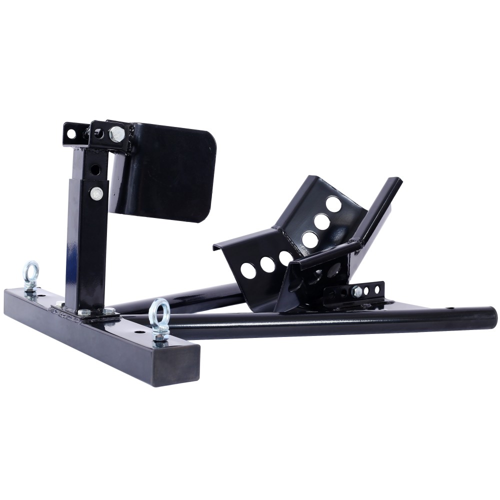 Motorcycle Front Fork Tire Chock Stand w/ Lock, Fits 17-21" Wheels