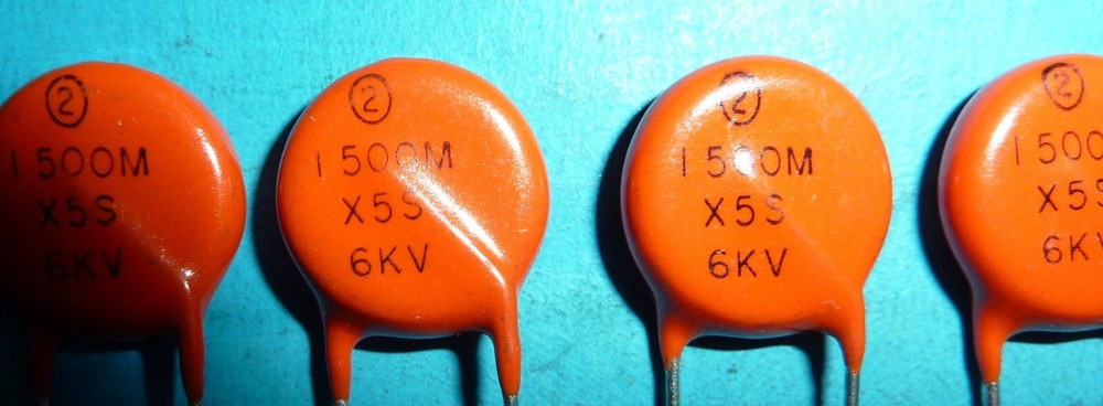 10 Sprague Ceramic Disc Capacitors 1500pf@6kV 6000VDC NOS