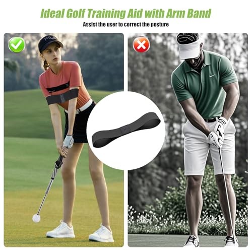 Retractable Golf Swing Trainer, Golf Grip Trainer and Golf Training Left-Handed
