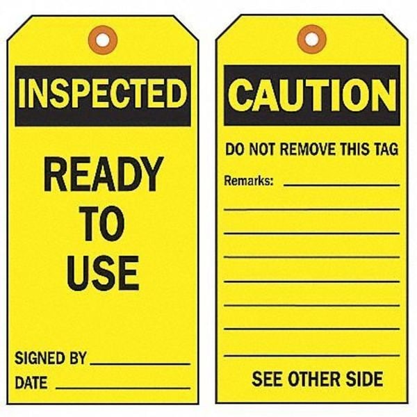 Brady 86602 Caution Tag, 7 In Height, 4 In Width, Polyester