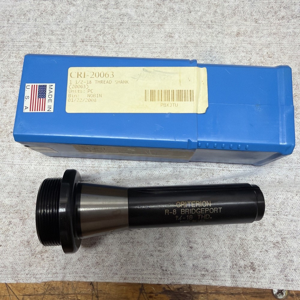 Criterion R-8 Bridgeport Shank 1-1/2-18 Thread Boring Adapter