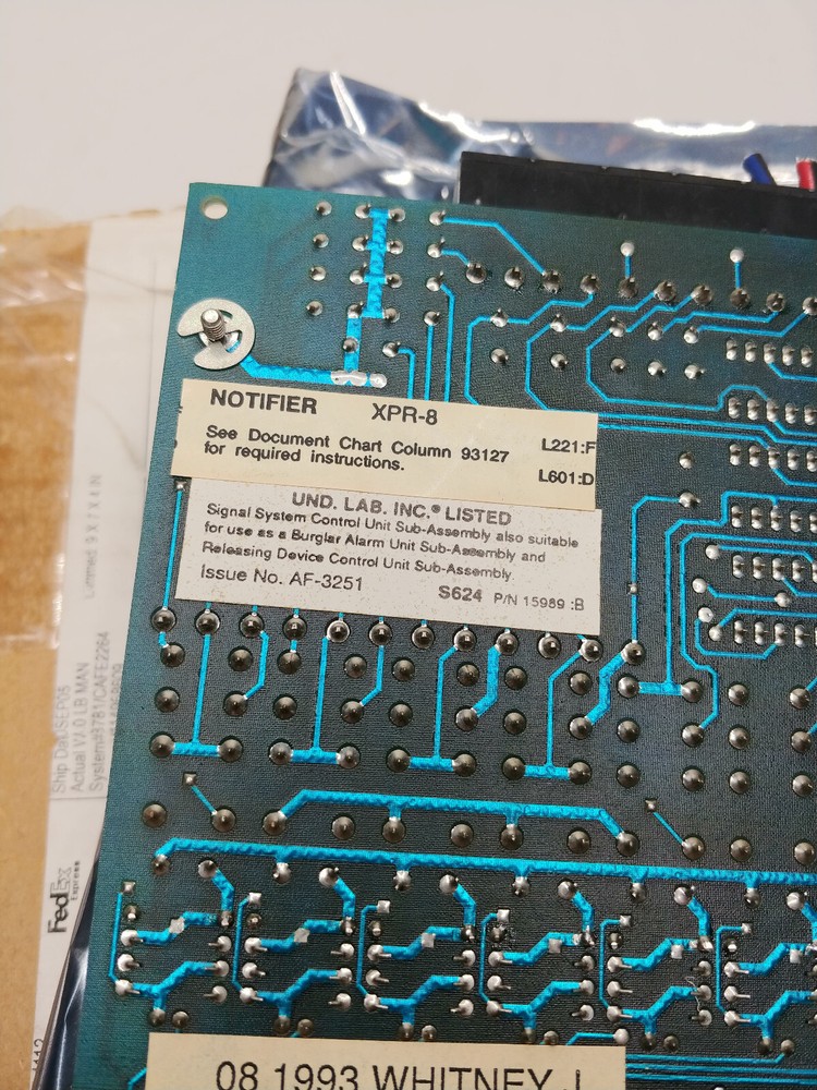 Notifier Model: XPR-8 Fire Alarm Control Board Used
