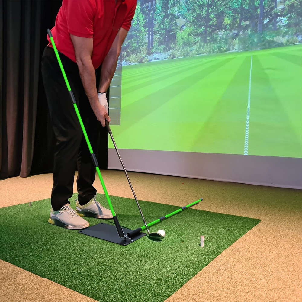 Adjustable Golf Swing Plane Trainer System for Practicing Aiming Putting Swing