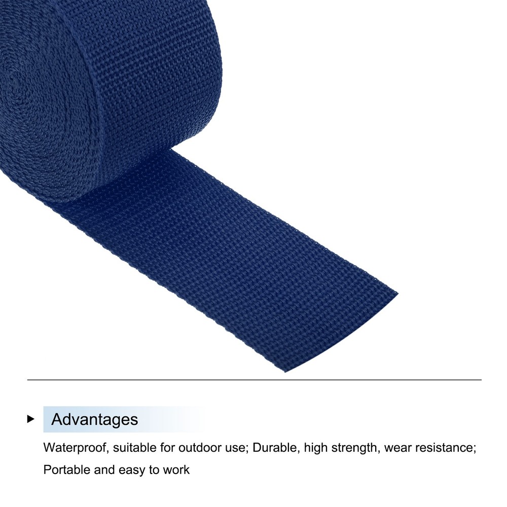 Lightweight Polypropylene Webbing Strap 5cm 5 Yard Navy Blue