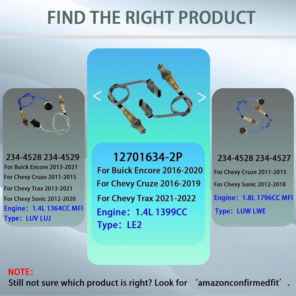 2PCS Downstream&Upstream Oxygen O2 Sensor 1&2 Compatible with 2016-2019 Chevy.