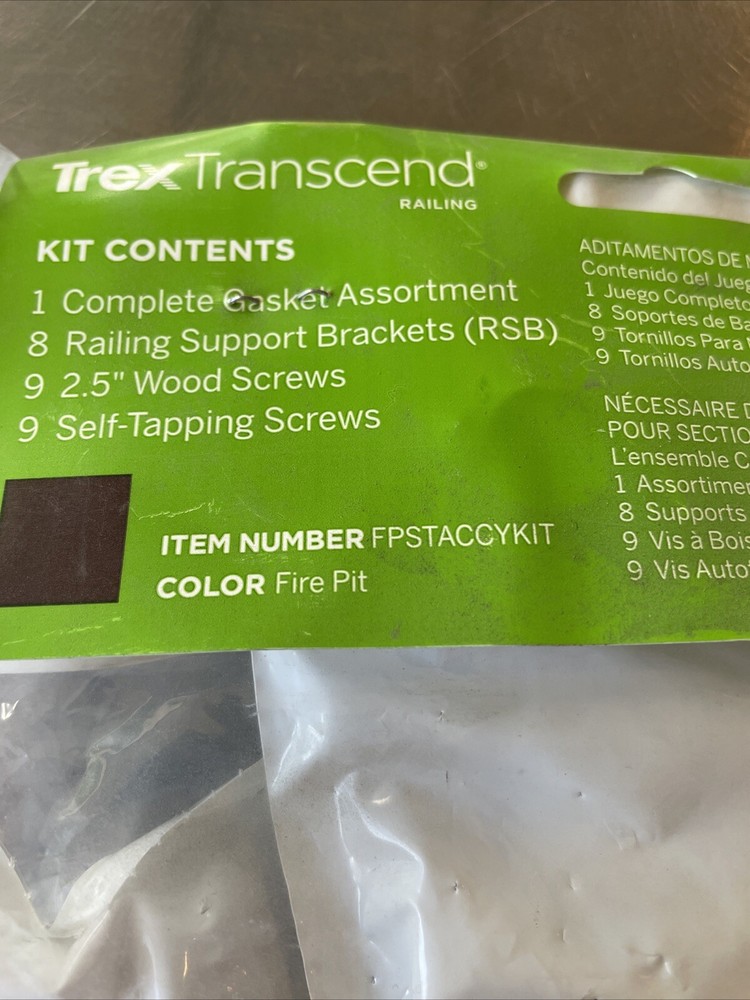 Trex Transcend railing Mounting Hardware For cut Rails - Fire Pit Stair