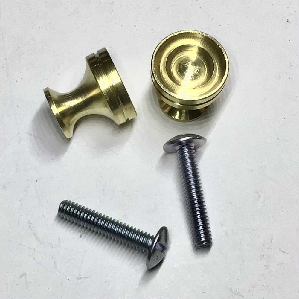 1 Pair Solid Brass Decorative Piano Fallboard/Key Cover/Desk/Cabinet Knobs 5/8"