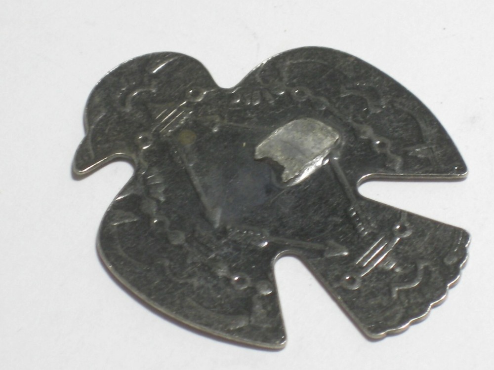 embossed metal ornate eagle Native American style bird Thunderbird charm part