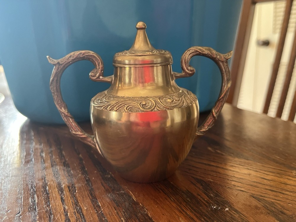 Brass Double Handle Jar and Lid