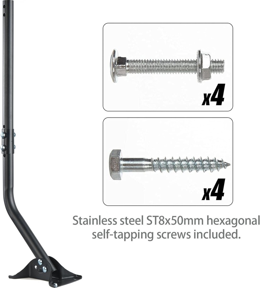 33.25” Adjustable Antenna Mounting Pole - Reliable J Pipe for Optimal Reception