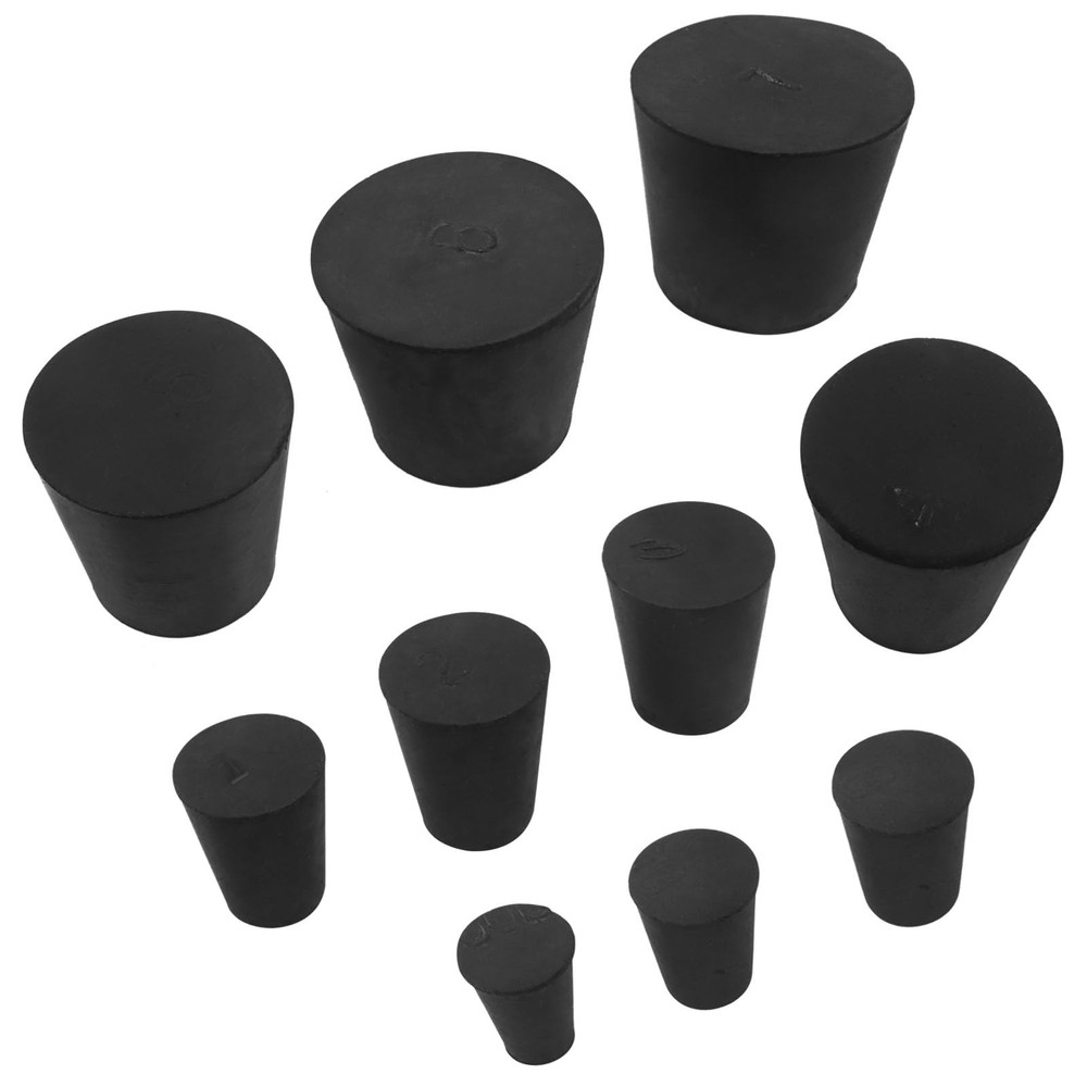 Zorfeter 29 PCS Solid Rubber Stoppers, 10 Assorted Sizes(000# - 6#) Tapered Lab