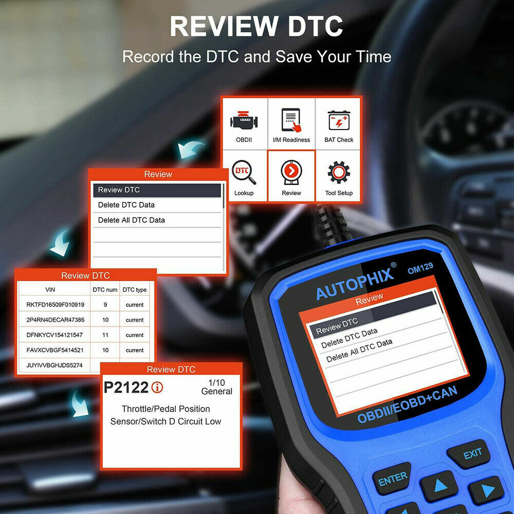 OBD2 Code Reader Automotive Scanner Check Engine Fault Diagnostic Battery Test