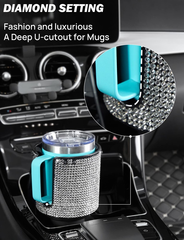 JOYTUTUS Upgraded Car Cup Holder Expander with Offset Base, Fit 1pcs, Bling